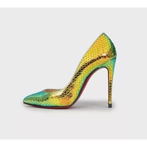 Christian Louboutin Pigalle Green Leather Pumps Sz.37